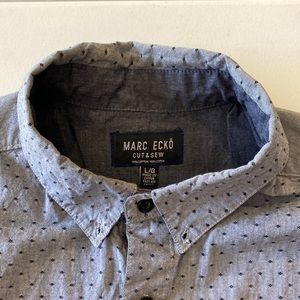 Marc Ecko Cut & Sew Casual Button Down Shirt Men’s Striped Short Sleeve size XXL